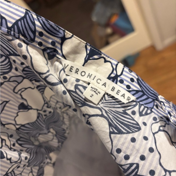 EUC Veronica Beard Cotton Marena Blue and White Dress Women's Size 2 - Picture 4 of 4